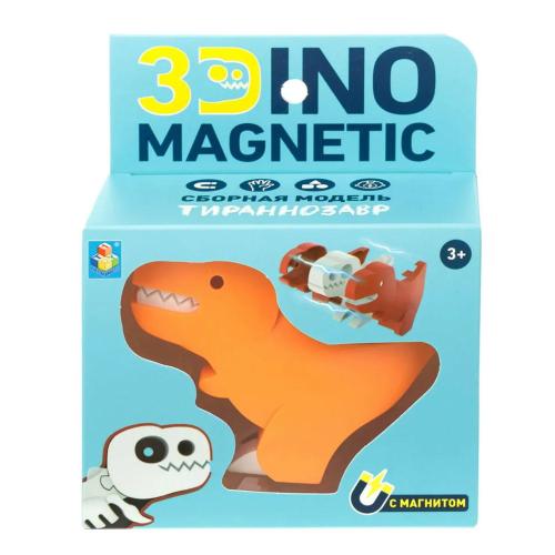 Сборная модель магнитный Тираннозавр 3Dino Magnetic 1TOY Т23869 фото 2