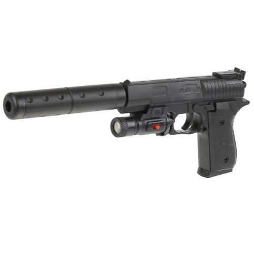 Игрушечный пистолет с глушителем и фонарём SP1-B 1B02068