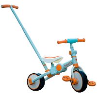 Детский трехколесный велосипед с ручкой Bubago Flint BG-FP-109-5 песочный-голубой