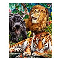 Алмазная мозаика Дикие кошки в джунглях 30х40 см Рыжий Кот AC34022