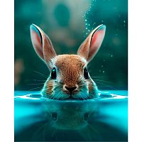 Картина по номерам Кролик в воде Рыжий кот ХК-6871