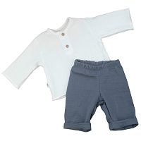 Комплект летний для мальчика рубашечка штанишки Муслин размер 86 KiDi 922.622(Мс)-55.1 деним