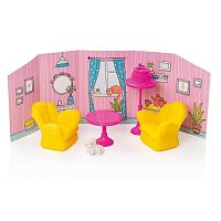 Набор мебели для кукол Комната отдыха с интерьером Огонек С-1484