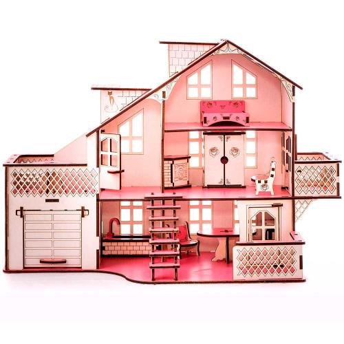 Кукольный домик с гаражом Тиффани Iwoodplay ЭД-015