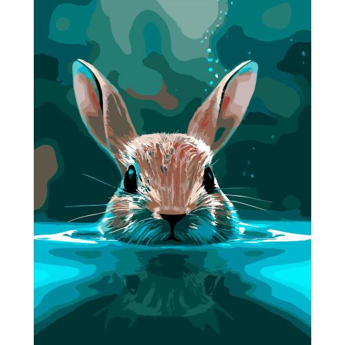 Картина по номерам Кролик в воде Рыжий кот ХК-6871 фото 2