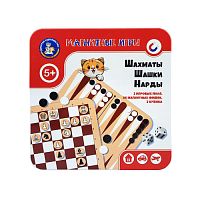 Игра магнитная Шахматы шашки нарды Десятое королевство 04302