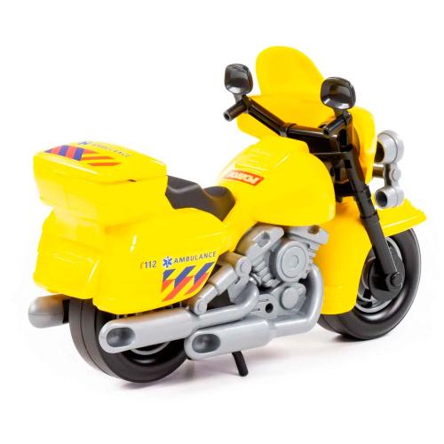 Мотоцикл Скорая помощь 27 см Полесье 48097 желтый фото 2