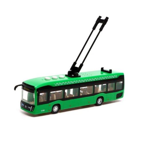 Игрушечный городской троллейбус 19 см Технопарк KAMTROLL-20PL-GN фото 2