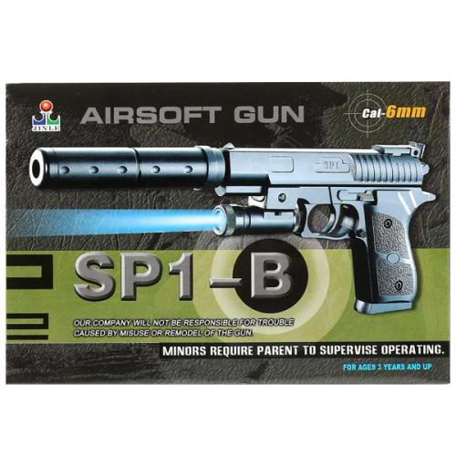 Игрушечный пистолет с глушителем и фонарём SP1-B 1B02068 фото 3