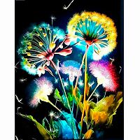 Картина по номерам с кристаллами из хрусталя Одуванчики 40 х 50 см 28 цветов Molly SHR0536